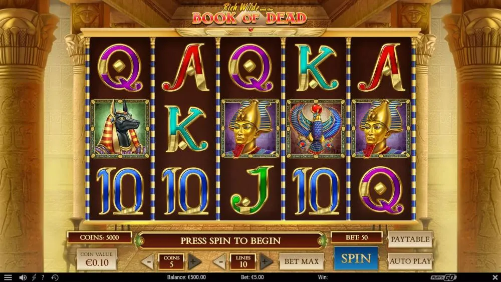 Book of Dead slot screenshot