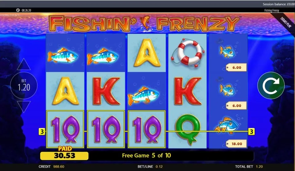 Fishin Frenzy slot screenshot