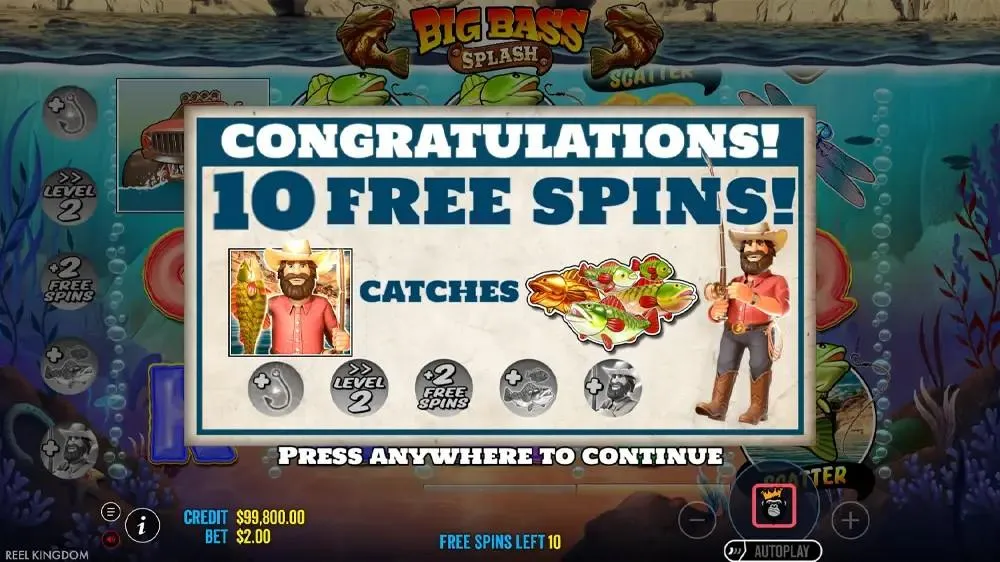 Big Bass Splash Bonus Screen